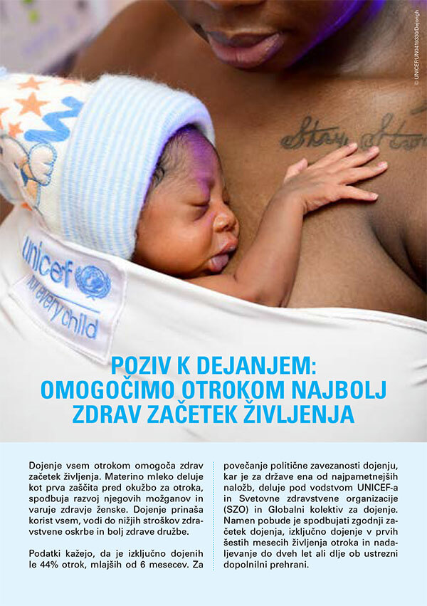 Plakat Omogočimo otrokom najbolj zdrav začetek življenja